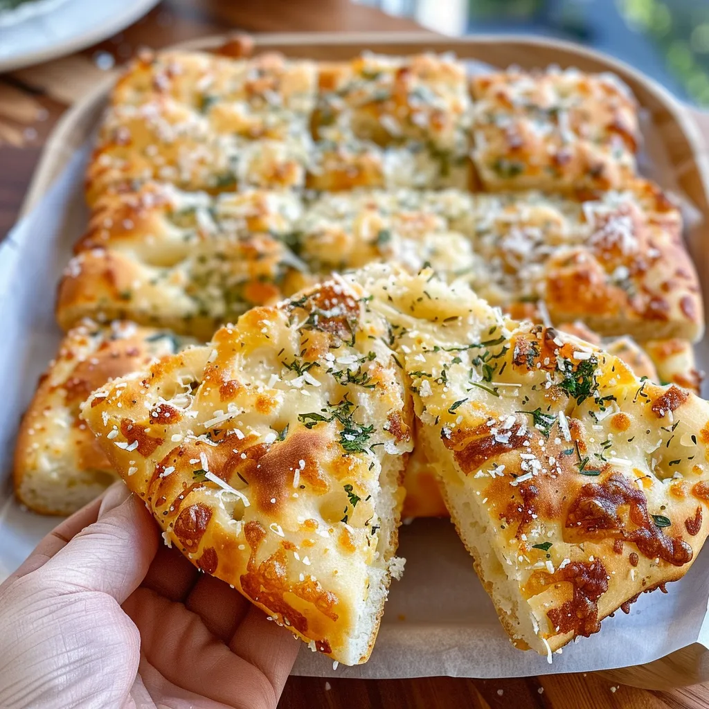 Rosemary focaccia bread in a baking pan, sprinkled with sea salt.