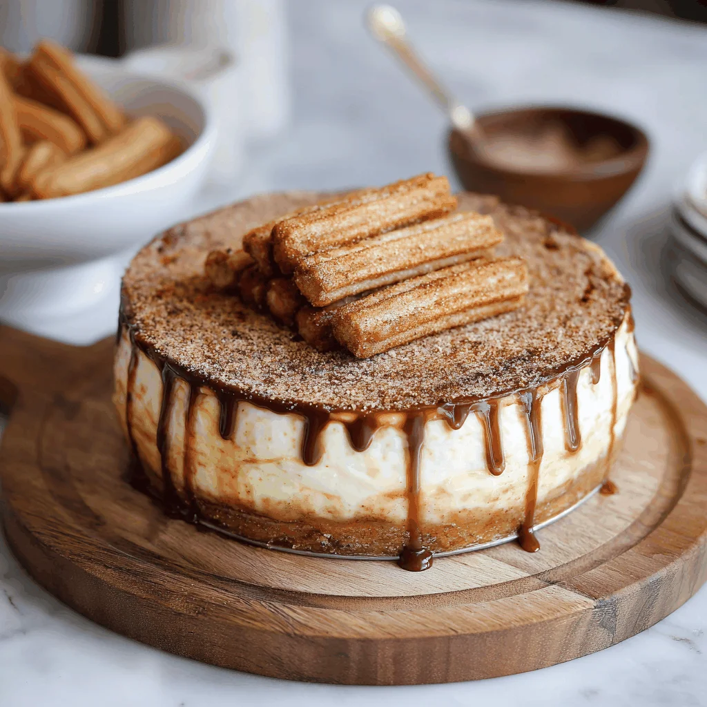 A delicious plate of Churro Cheesecake