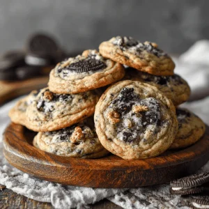 A delicious plate of Cookies and Cream Cookies