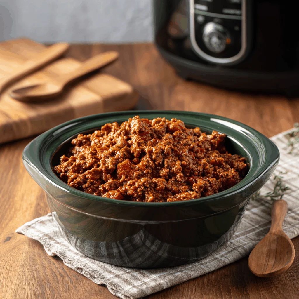 A delicious plate of 16 Easy Crockpot Ground Beef Recipes