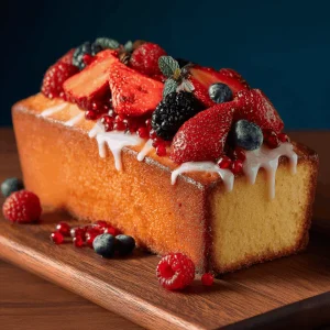 A delicious plate of Rich & Fruity Pound Cake