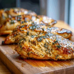 A delicious plate of Garlic Butter Baked Chicken Breast Recipe