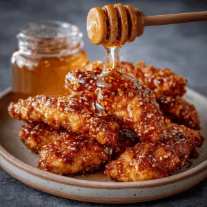 A delicious plate of Honey Garlic Chicken Tenders