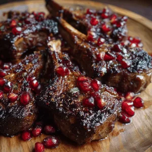 A delicious plate of Fancy Pomegranate Lamb Chops