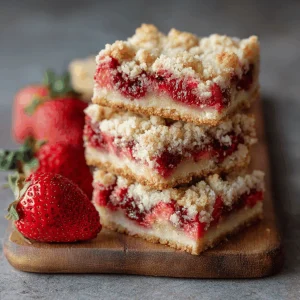 A delicious plate of Strawberry Crumb Bars