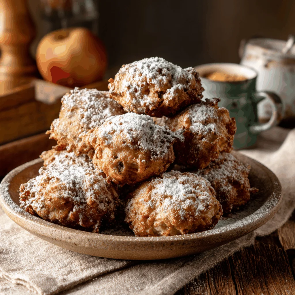 A delicious plate of Baked Apple Fritters with Glaze