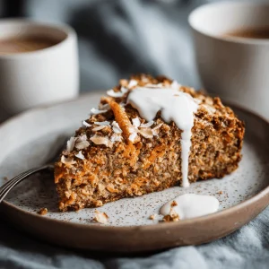 A delicious plate of Easy Flourless Oatmeal Carrot Cake Recipe