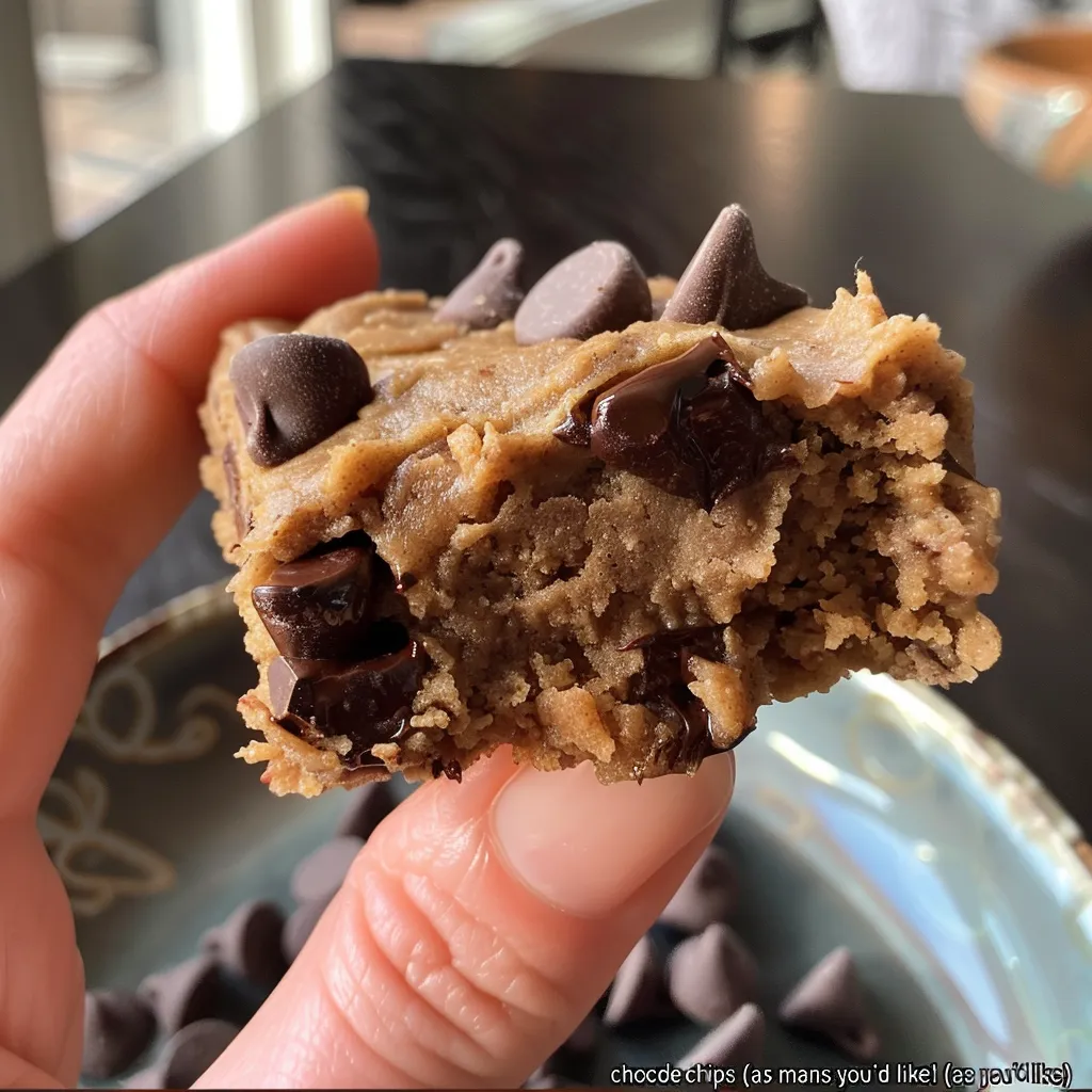 Creamy protein-rich cookie dough displayed in a bowl, adorned with chocolate chunks.