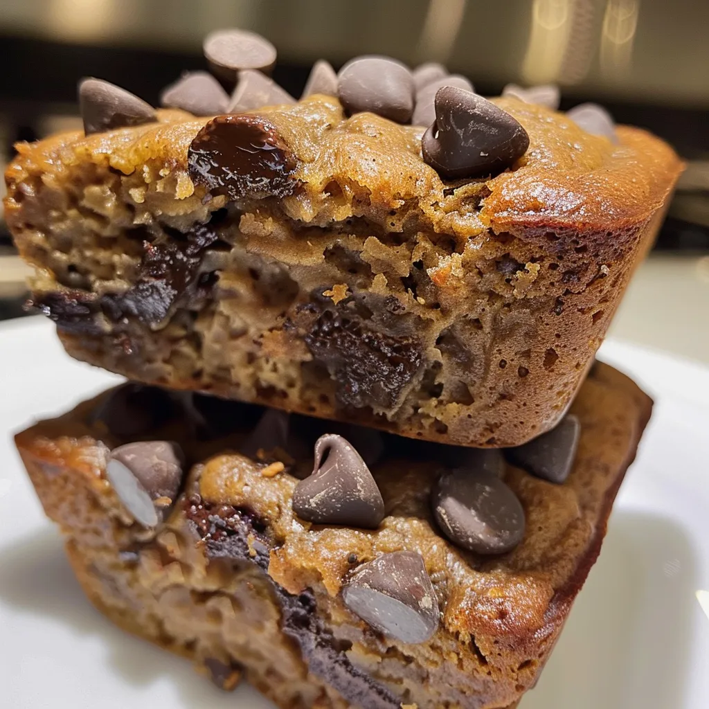 Delicious chocolate chip banana protein muffins presented on a plate, highlighting their golden-brown tops.