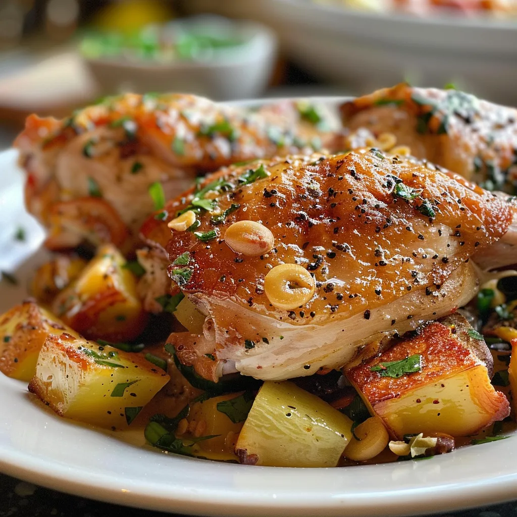 Detailed shot of a comfort food recipe, focusing on juicy textures and colors.
