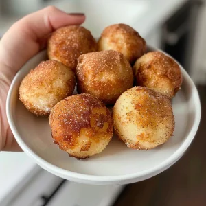 Delicious protein donut holes arranged on a plate, highlighting their crispy surface.