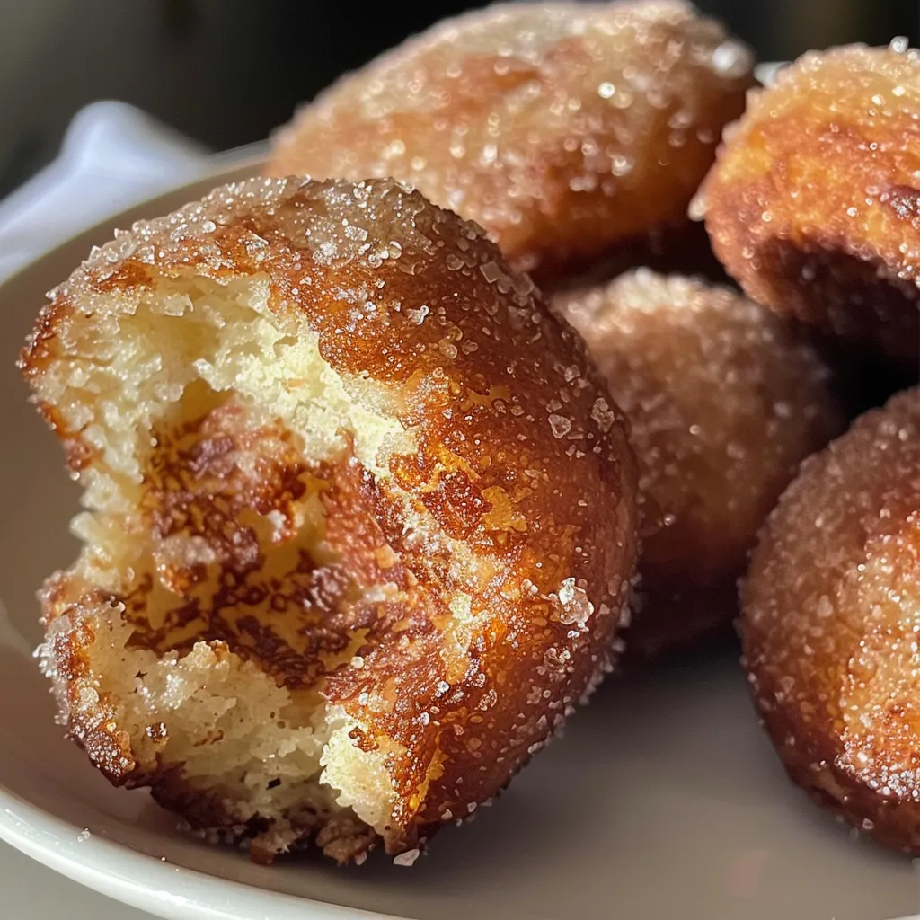 Juicy air fryer donut holes on a wooden table, with a focus on the perfect browning.