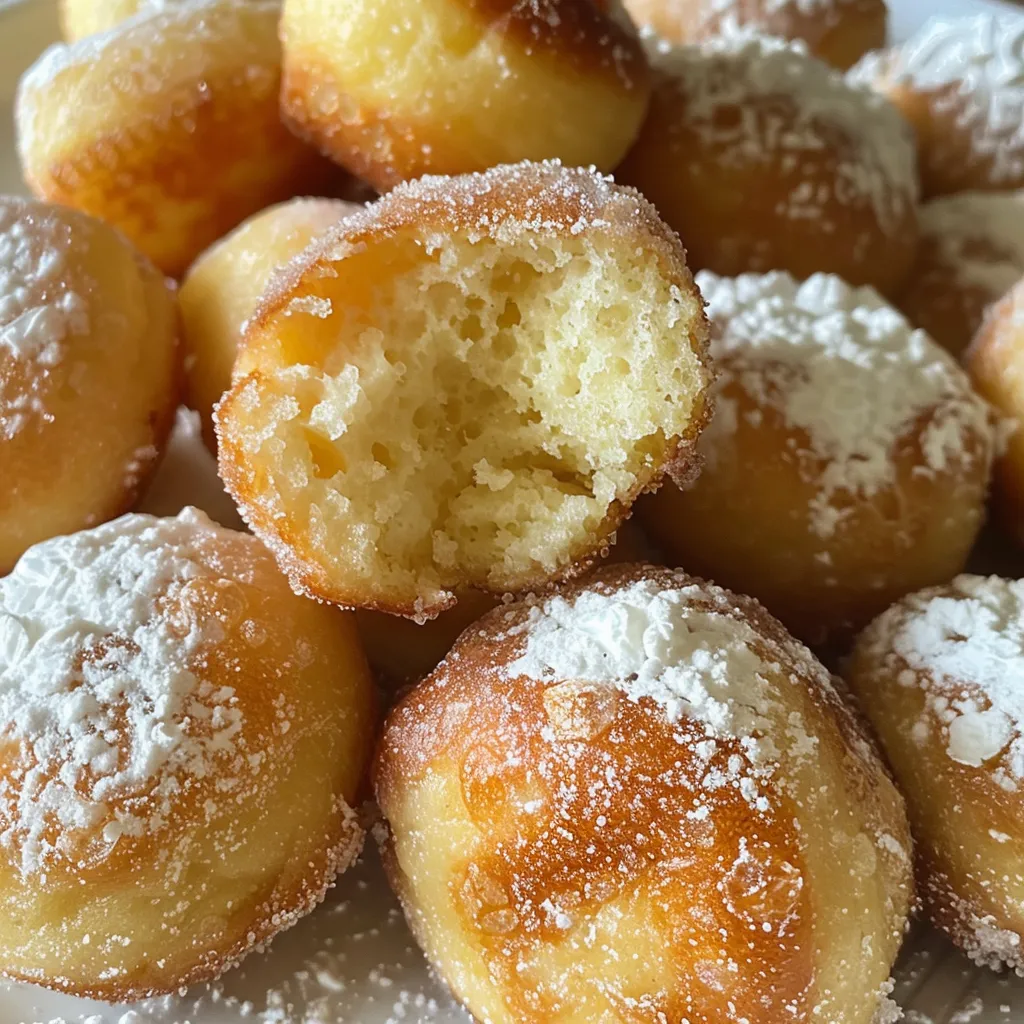 Juicy air fryer donut holes with a light, airy texture displayed.