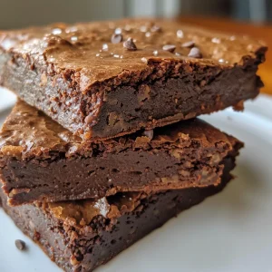 A juicy chocolate brownie cut into squares, showing a rich, moist texture.