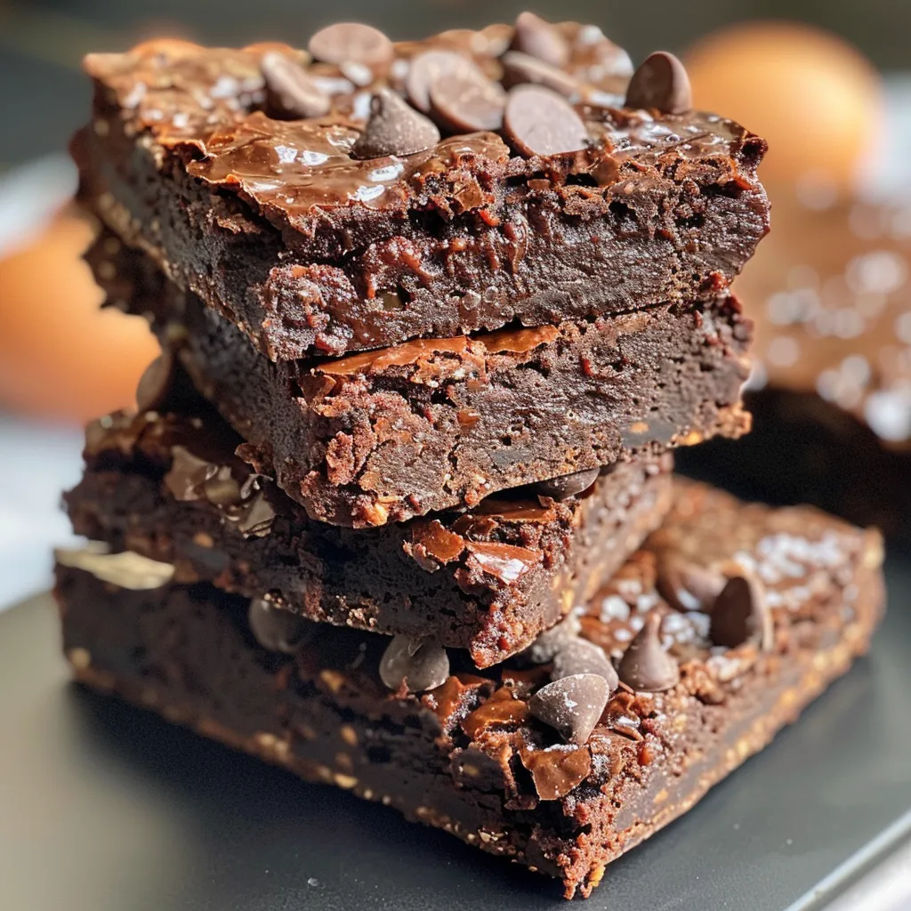 Chocolate protein brownies displayed on a plate, highlighting their soft interior.