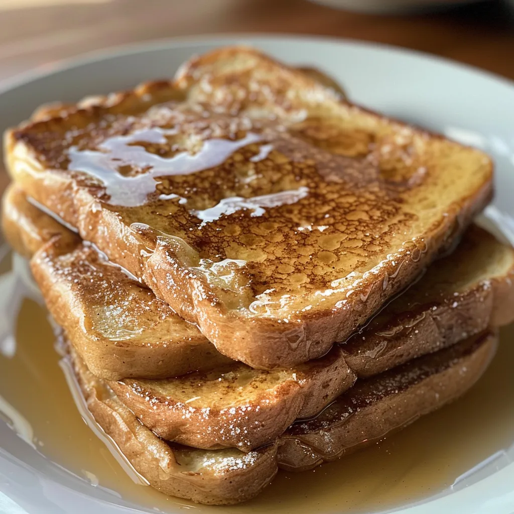 A vibrant photo of high protein French toast, featuring a sprinkling of cinnamon and colorful fruit garnishes.