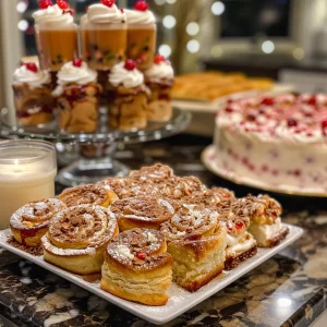 Hannah in the kitchen, focusing on a delicious spread of holiday comfort food ingredients.