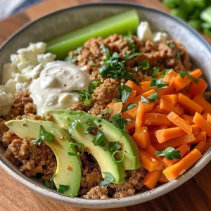 Juicy Instant Pot Ground Turkey Quinoa Bowl featuring fresh vegetables and toppings.