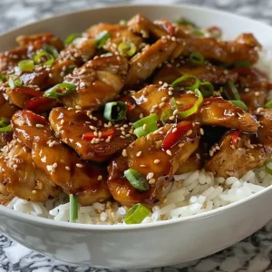 A side photo showcasing vibrant, seasoned spicy chicken on a plate.