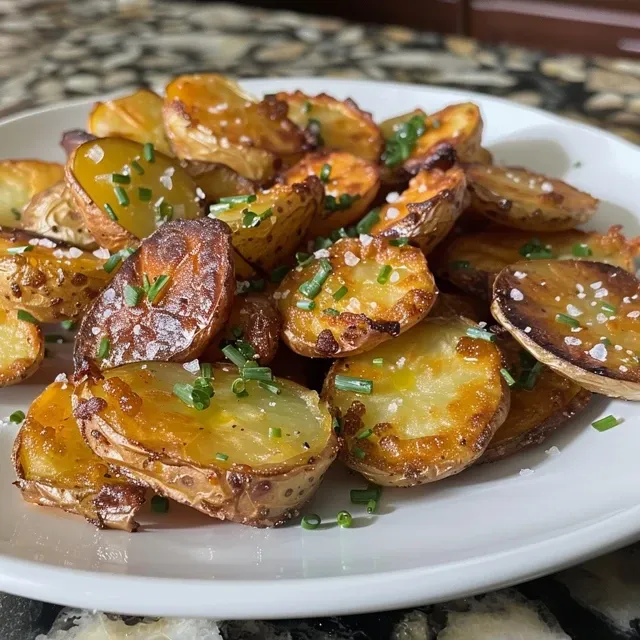 Delicious plate of smashed fried potatoes, showcasing their crunchy texture and colorful toppings.