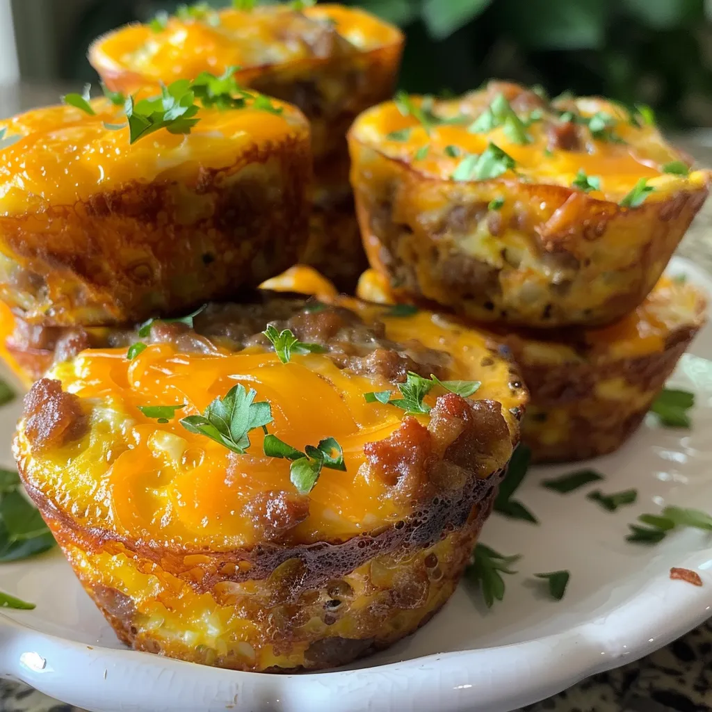 Appetizing egg muffins displayed on a plate, highlighting their hearty ingredients.