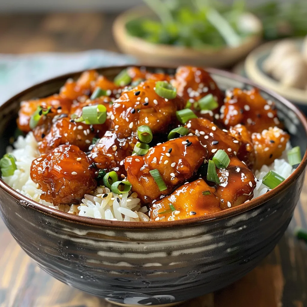 Tender chicken thighs coated in a glossy honey garlic sauce.