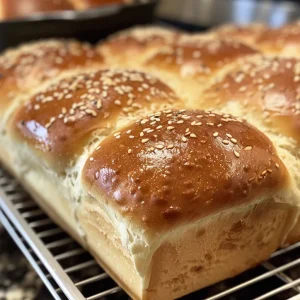 Juicy, homemade Cloud Soft Bread with a golden crust and sesame seed topping.