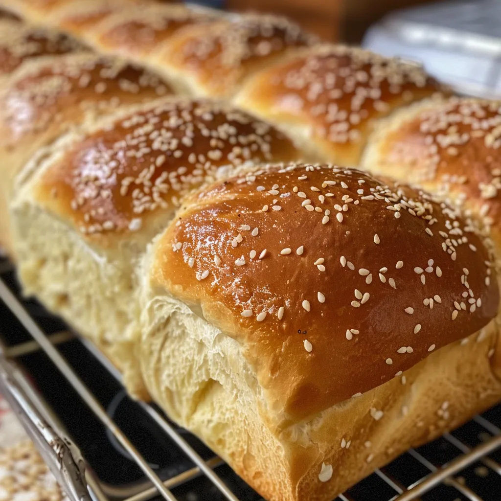 Fluffy, warm everyday bread with a brushed golden surface and optional flaky salt.