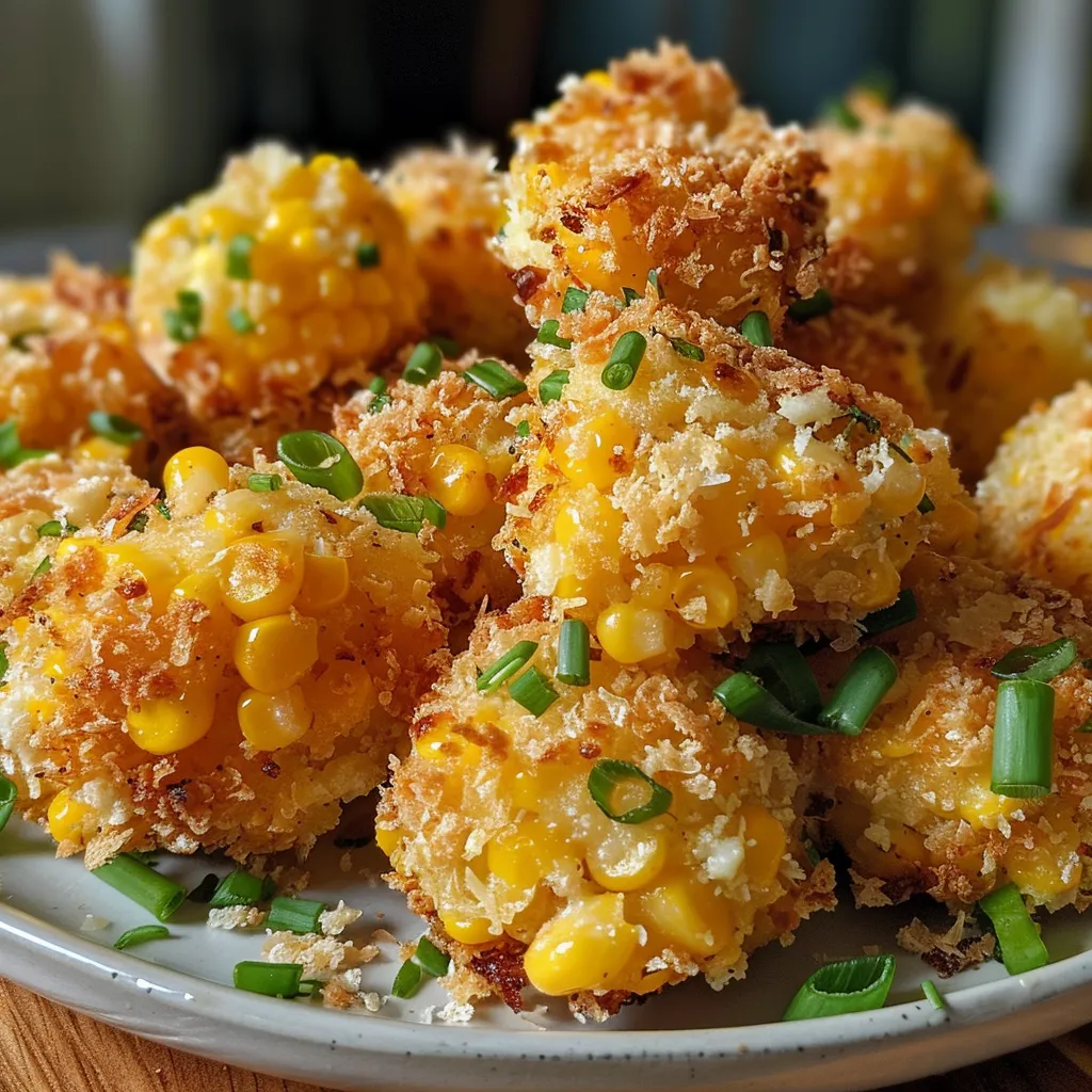 Juicy Corn Cheese Bites showcasing a gooey cheese pull, presented appetizingly.