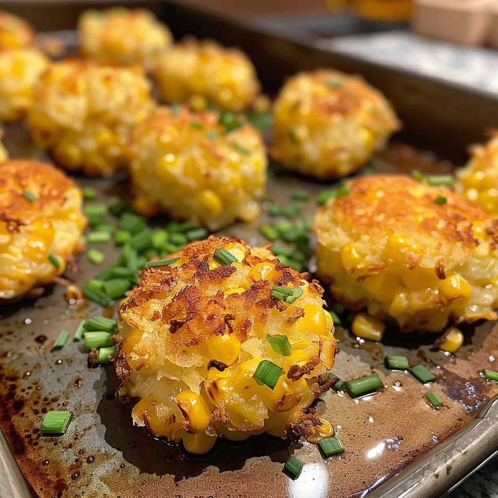 Deliciously fried Corn Cheese Bites arranged on a rustic wooden table.
