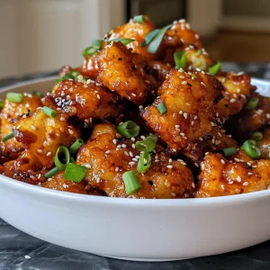 Crispy fried chicken bites glistening with a sweet and savory sauce, showcasing fine details.
