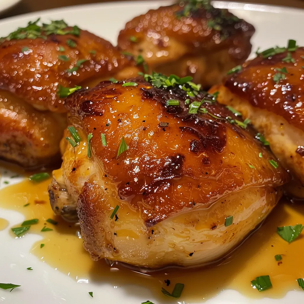 Deliciously cooked chicken with a rich honey and garlic coating.