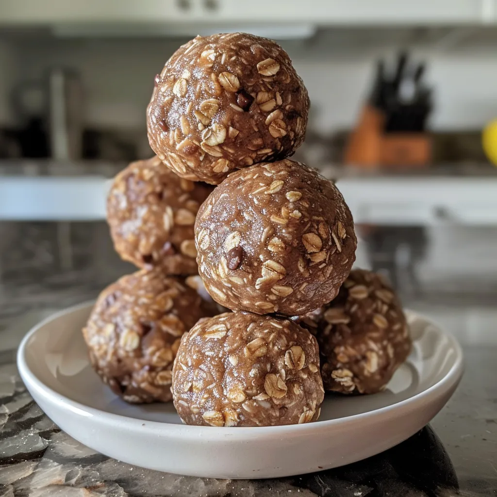 Juicy energy balls displayed on a wooden surface, showcasing healthy ingredients.