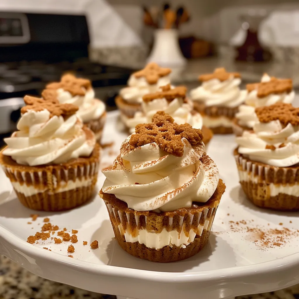 Rich gingerbread cheesecake bite in a cup, showcasing its creamy texture and festive toppings.