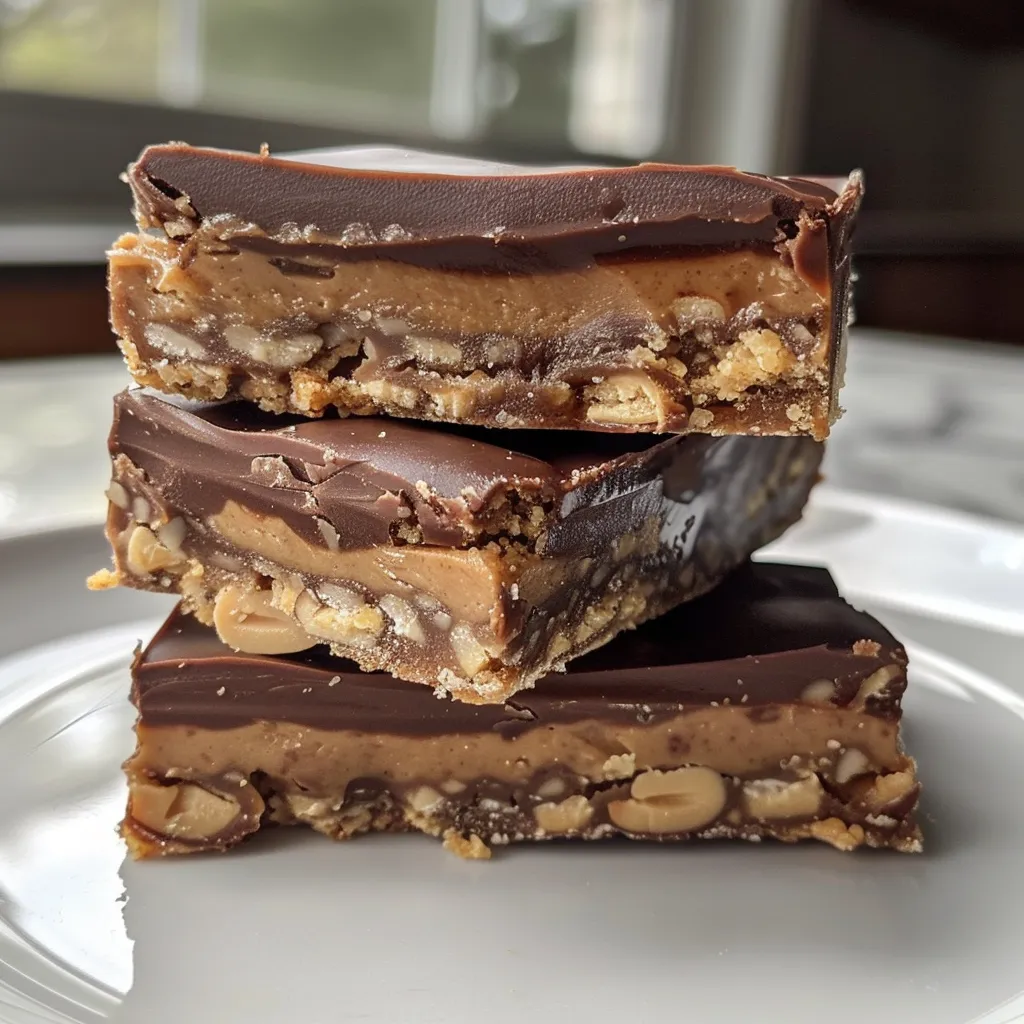 Juicy Healthy Twix Bars positioned attractively, highlighting their texture.