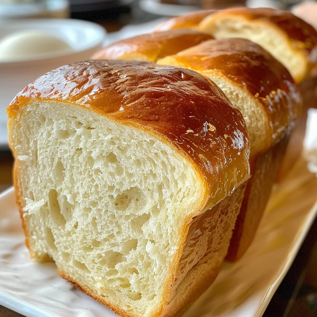 Juicy, soft sandwich bread captured from the side, emphasizing its fluffy structure.