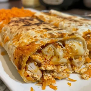 A detailed look at golden-brown wraps filled with shredded chicken and cheddar cheese.