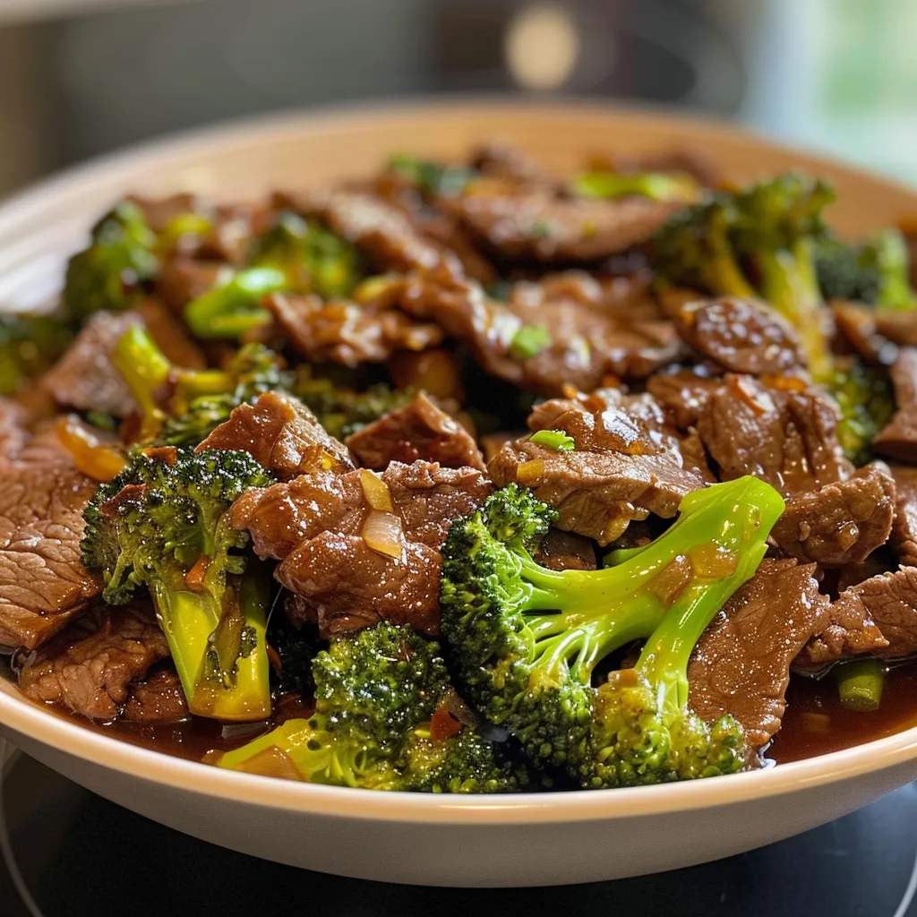 Juicy Beef and Broccoli Stir Fry featuring colorful vegetables.