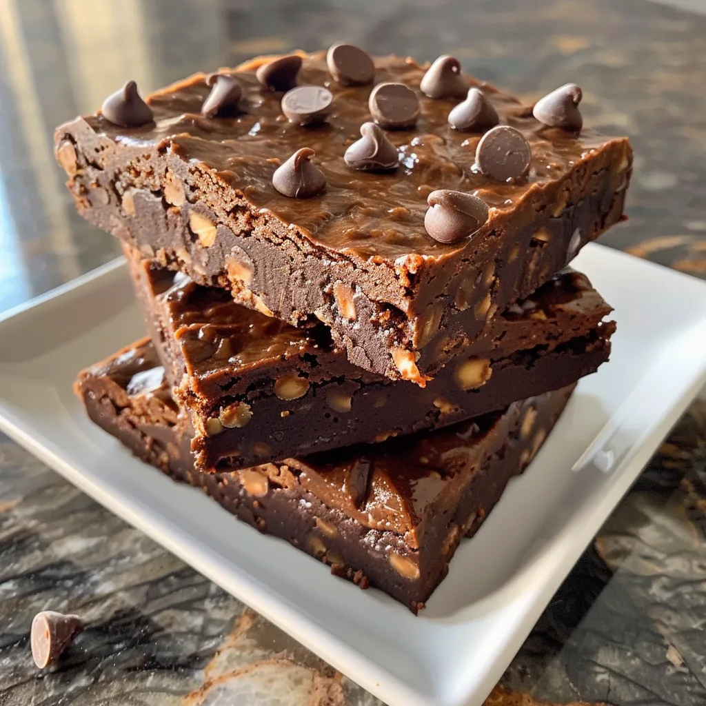 A detailed shot of Brownie Protein Bars, emphasizing their moistness and chocolatey goodness.