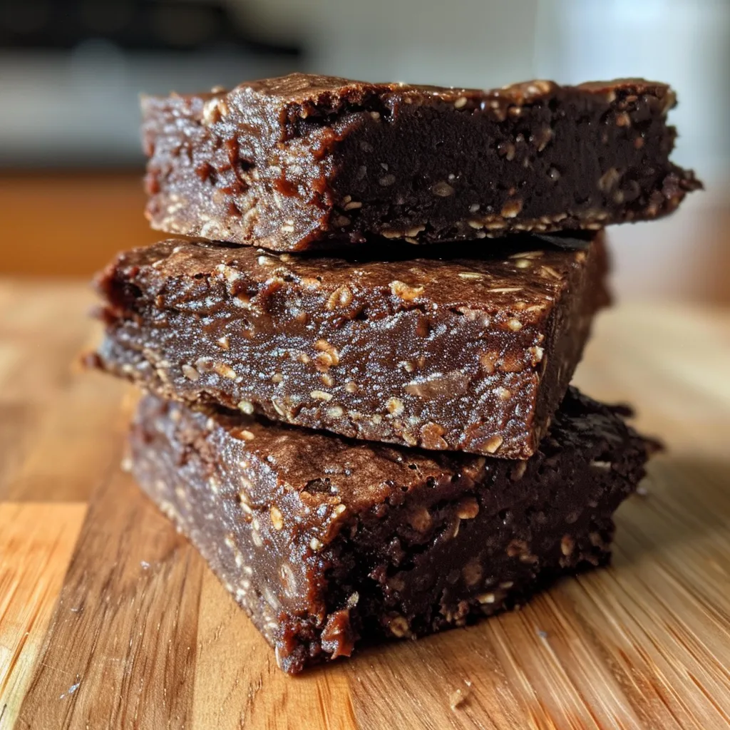 Side angle of a juicy Mocha Brownie Protein Bar, highlighting its fudgy interior.