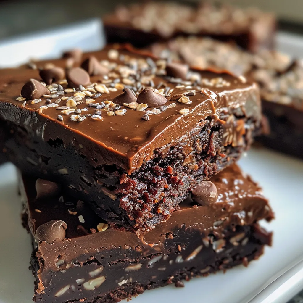 A close-up shot revealing the ingredients in Mocha Brownie Protein Bars, emphasizing their rich mocha color.