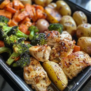 Side view of healthy meal prep with chicken, potatoes, and broccoli.