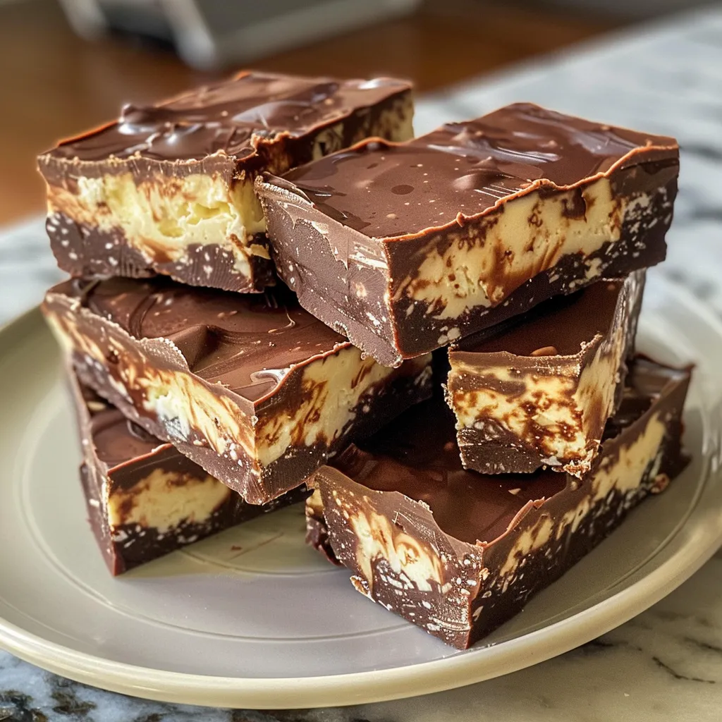 Delicious Cottage Cheese Fudge displayed on a plate, highlighting its soft and inviting appearance.