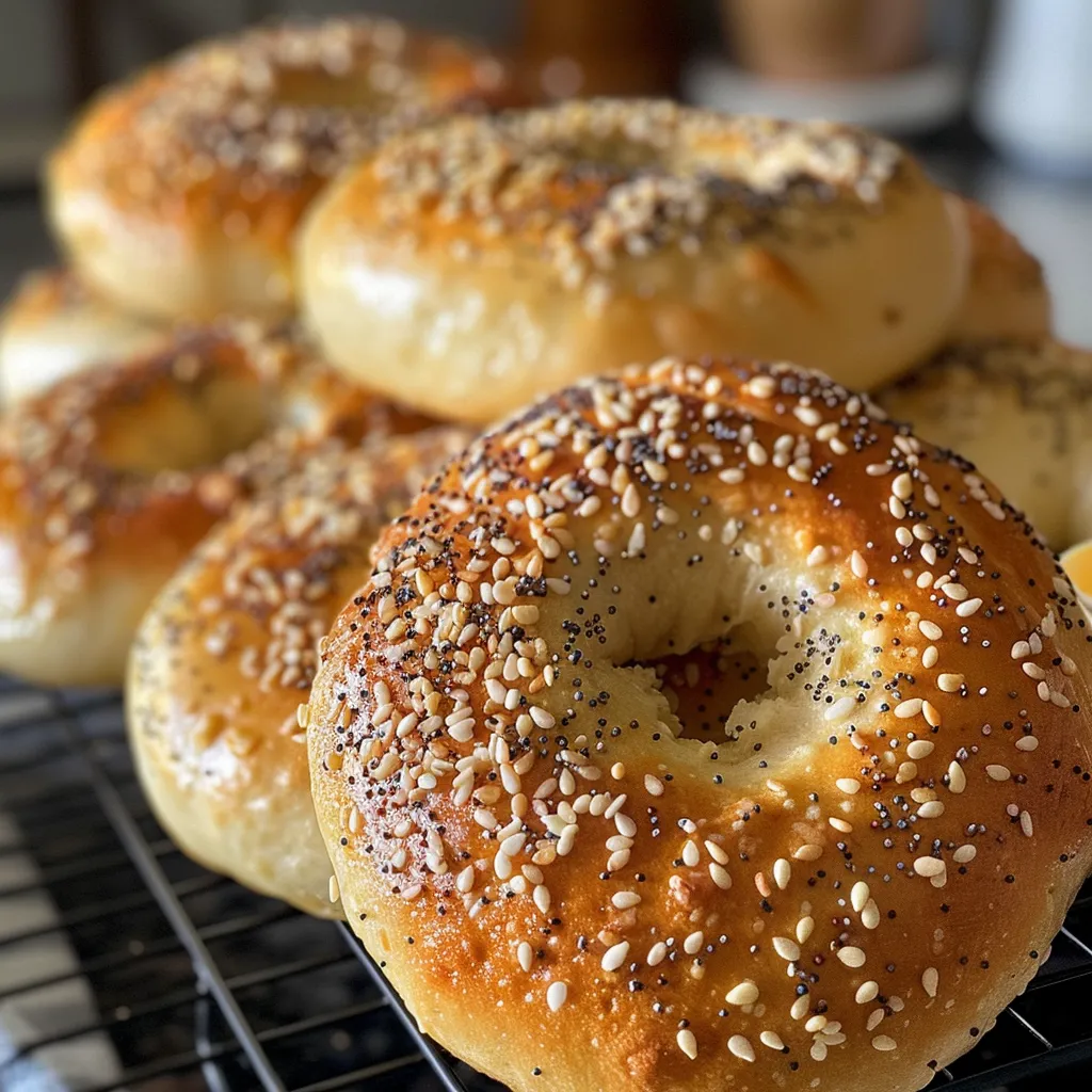Close-up image of a perfectly baked bagel, focusing on its crispy exterior and chewy interior.