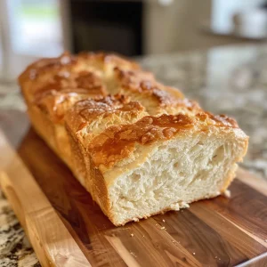Juicy homemade bread with a light glaze, highlighting its airy texture.
