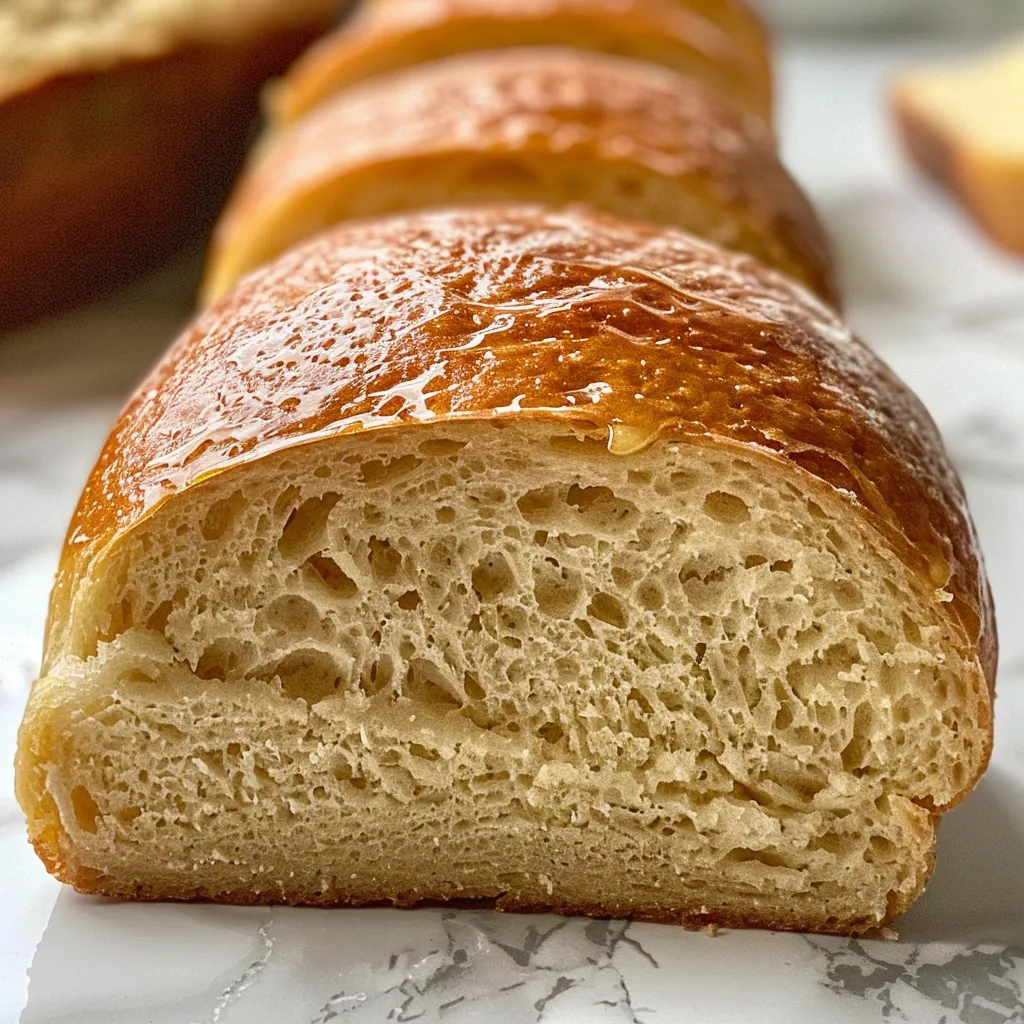 Homemade sandwich bread with a golden crust and a soft, inviting interior.