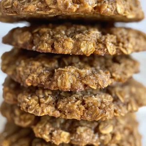 Delicious oatmeal cookies, featuring oats and spices, on a rustic wooden surface.