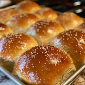 A collection of freshly baked honey wheat dinner rolls arranged neatly on a plate.