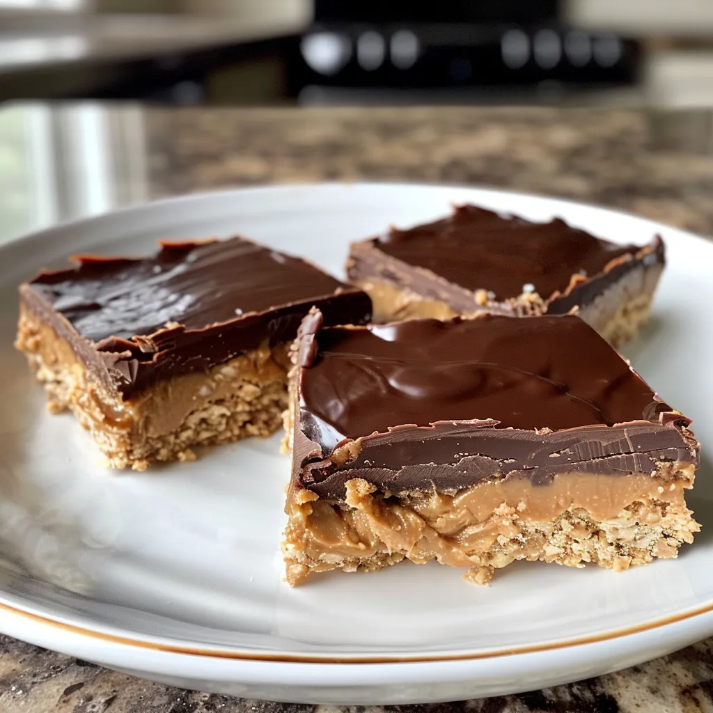 A tempting array of No-Bake Peanut Butter Cup Bars garnished with flaky sea salt.