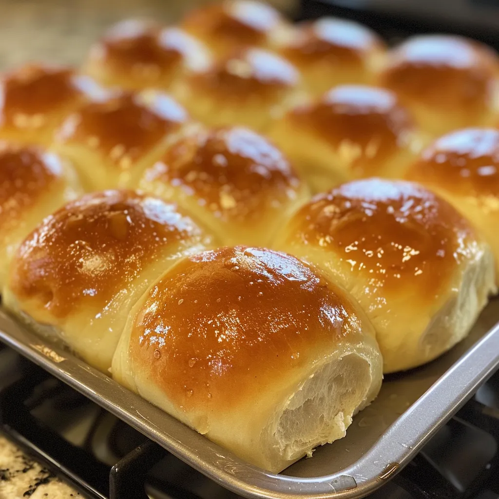 Soft and warm dinner rolls sprinkled with flaky sea salt.